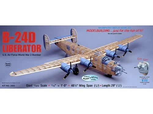 Guillows B - 24D Liberator Balsa Plane Model Kit - Hobbytech Toys