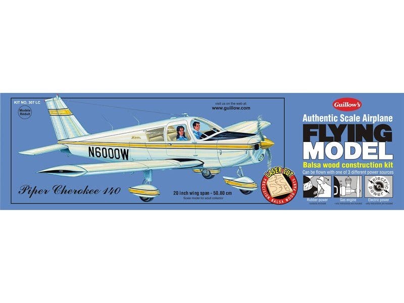Guillows Cherokee - Laser Cut Balsa Plane Model Kit - Hobbytech Toys