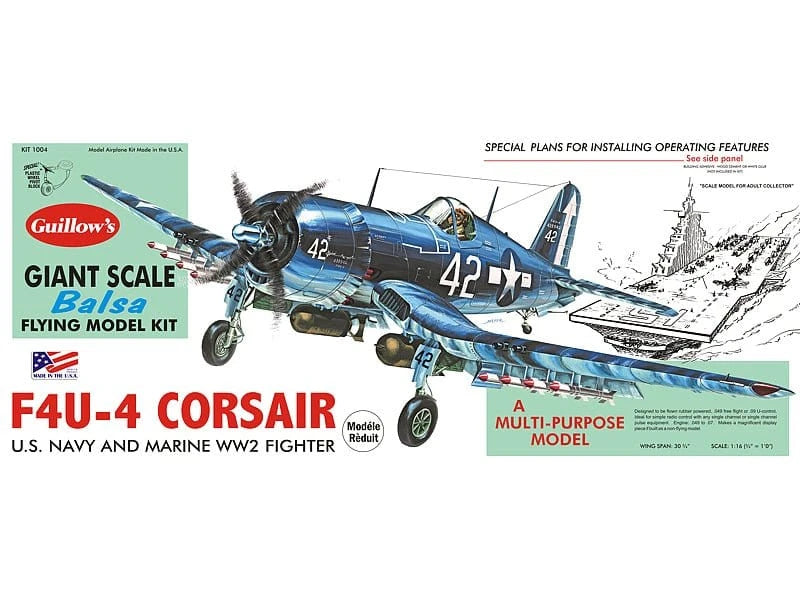 Guillows Corsair Balsa Plane Model Kit - Hobbytech Toys