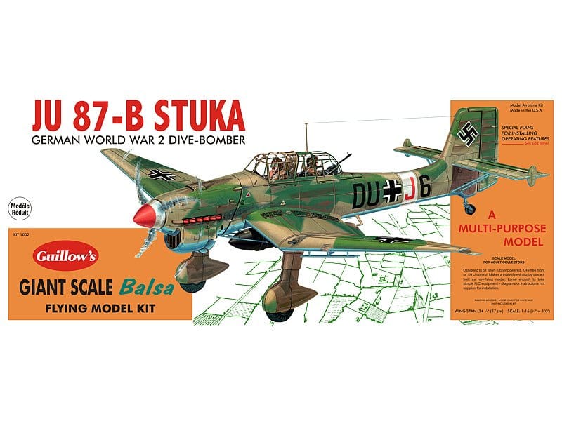 Guillows Stuka Balsa Plane Model Kit - Hobbytech Toys