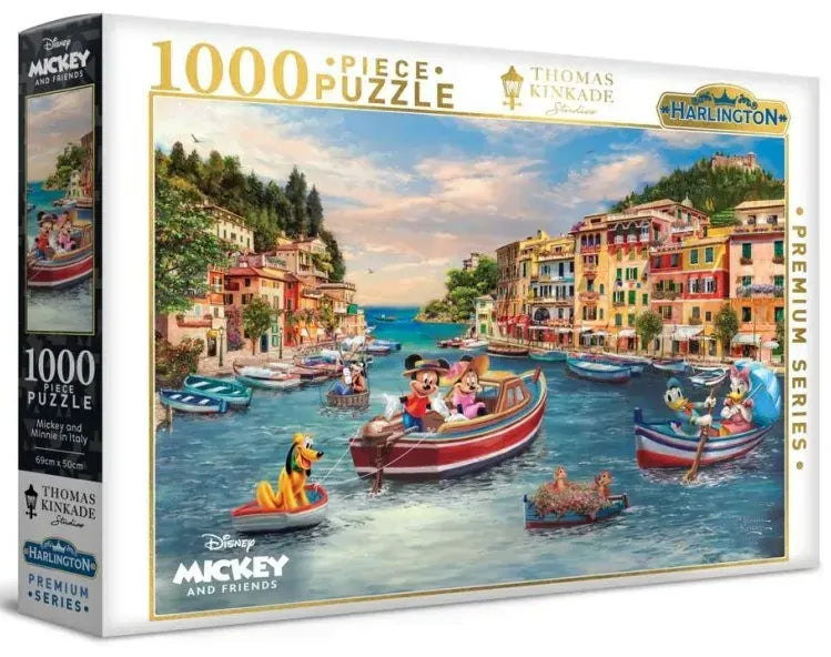 Harlington Premium Thomas Kinkade 1000pc Puzzle - Disney: Mickey and Minnie in Italy