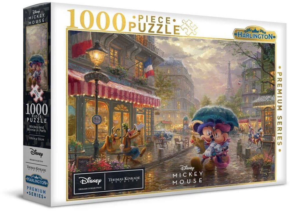 Harlington Premium Thomas Kinkade 1000pc Puzzle - Disney: Mickey and Minnie in Paris