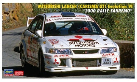 Hasegawa 1/24 Mitsubishi Lancer (Carisma GT) Evolution VI 2000 Rally Sanremo Plastic Model Kit [H20712] - Hobbytech Toys