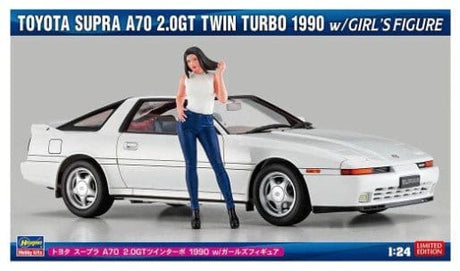 Hasegawa 1/24 Toyota Supra A70 2.0 Gt Twin Turbo 1990 with Girl's Figure Plastic Model Kit [H52414] - Hobbytech Toys