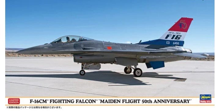 Hasegawa 1/48 F - 16CM Fighting Falcon Maiden Flight 50th Anniversary Plastic Model Kit [H07535] - Hobbytech Toys