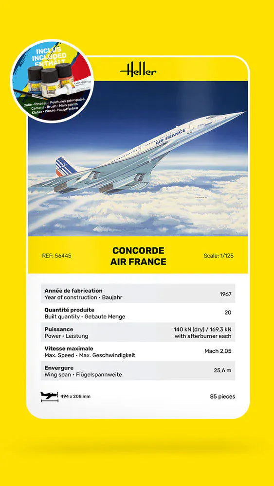 Heller 1/125 GIFT SET Concorde Plastic Model Kit