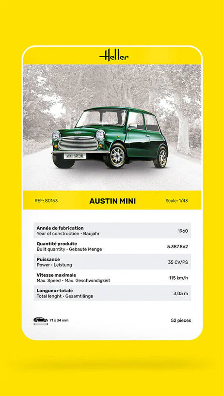 Heller 1/43 Austin Mini Plastic Model Kit