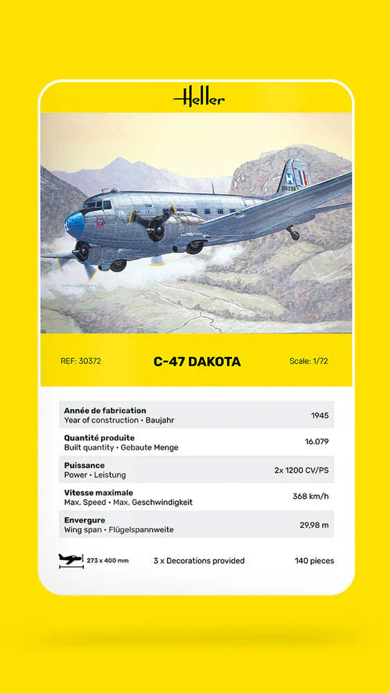 Heller 1/72 C-47 Dakota Plastic Model Kit