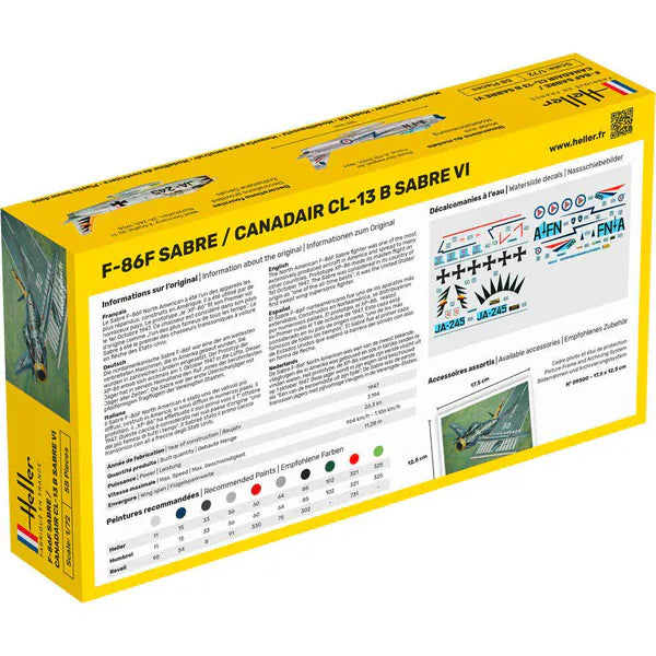 Heller 1/72 F-86F Sabre / Canadair CL-13 B Sabre VI Plastic Model Kit