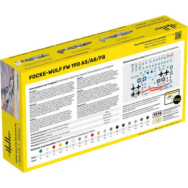 Heller 1/72 Focke-Wulf Fw190 A5/A8/F8 Plastic Model Kit