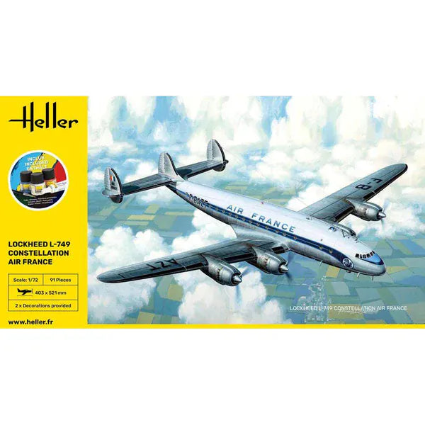 Heller 1/72 GIFT SET L-749 Constellation Air France Plastic Model Kit