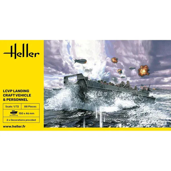 Heller 1/72 LCVP Normandy Landing Craft & Personnel Plastic Model Kit