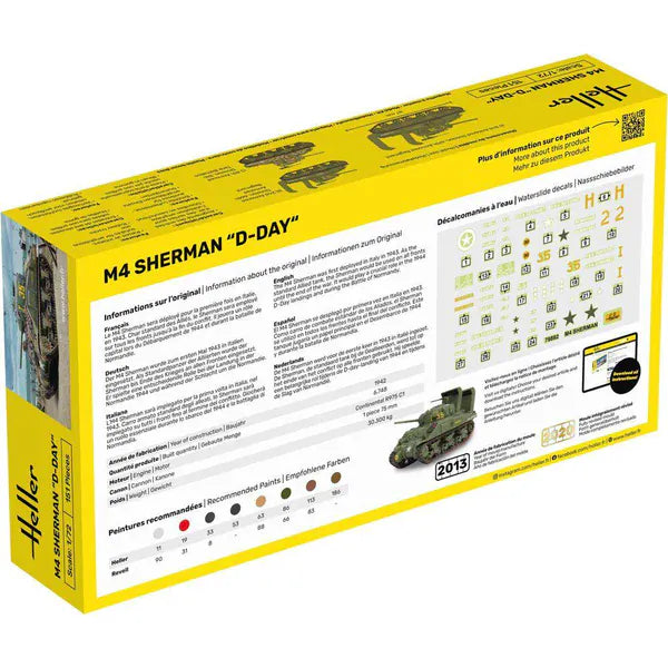 Heller 1/72 M4 Sherman D-Day Plastic Model Kit