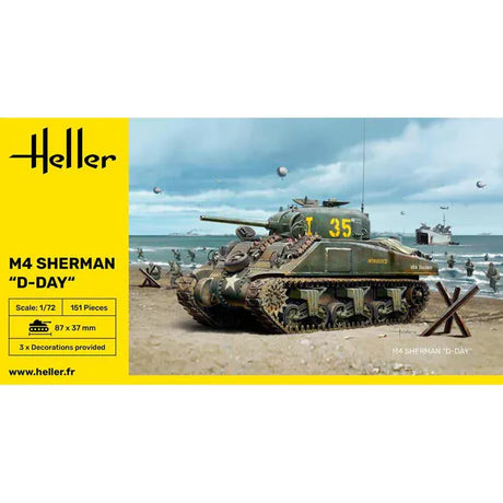 Heller 1/72 M4 Sherman D-Day Plastic Model Kit