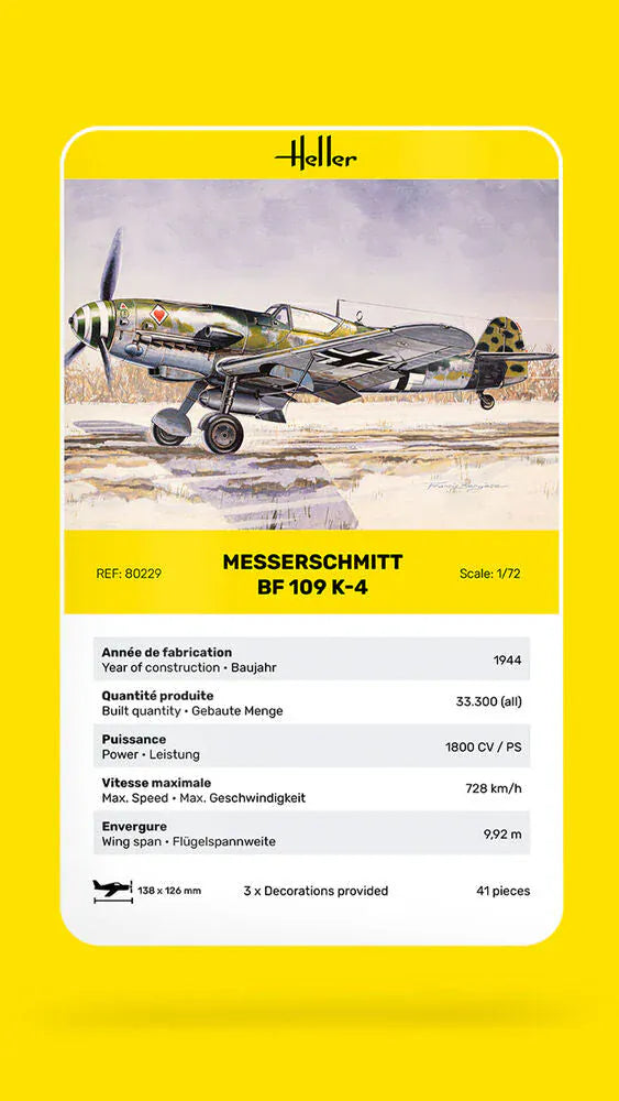 Heller 1/72 Messerschmitt Bf 109 K-4 Plastic Model Kit