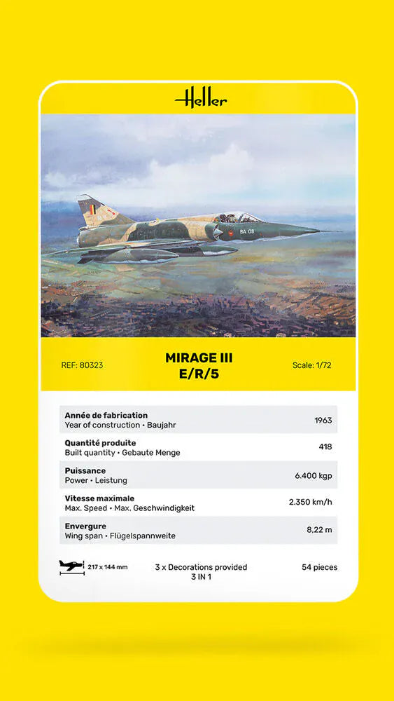 Heller 1/72 Mirage III E Plastic Model Kit