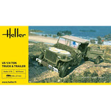 Heller 1/72 US 1/4 Ton Willys Truck & Trailer Plastic Model Kit