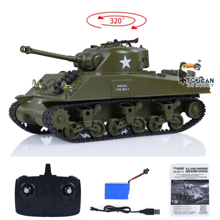 Heng Long 1/30 US Sherman M4A3 RC Battle Tank RTR - Hobbytech Toys