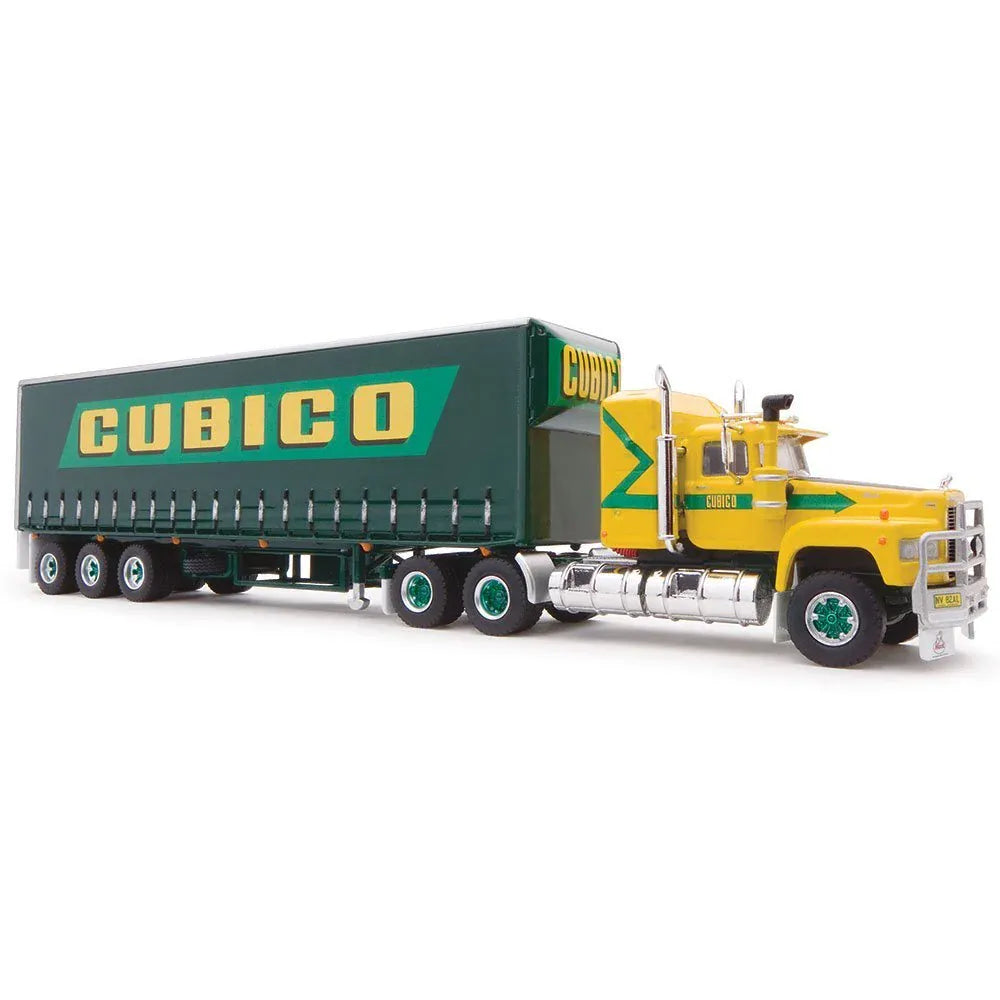Highway Replicas 1/64 Scale Mack with Curtainside Trailer – Cubico Transport [12038]