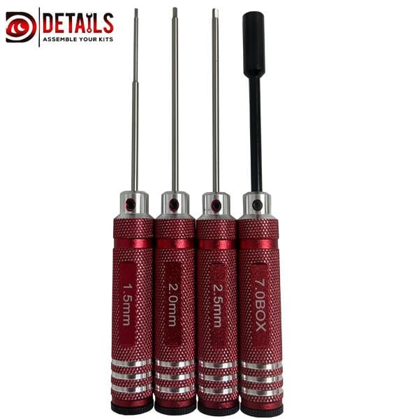 Hobby Details Driver Set 1.5/2/2.5 & 7.0mm Nut Driver - Hobbytech Toys