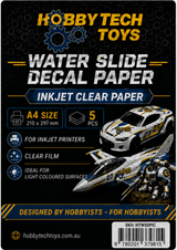 Hobbytech A4 Water Slide Decal Paper - Inkjet Clear (5pcs)