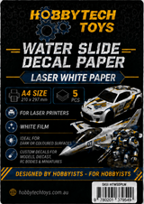 Hobbytech A4 Water Slide Decal Paper - Laserjet White (5pcs)