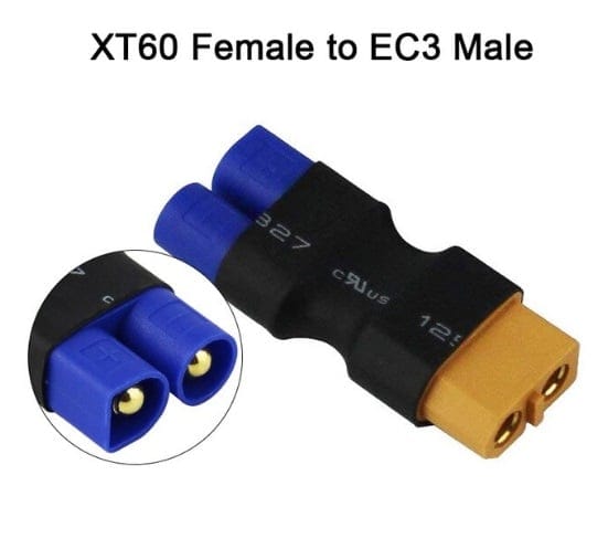 Hobbytech XT60 Female To EC3 Male One Piece Adaptor - Hobbytech Toys