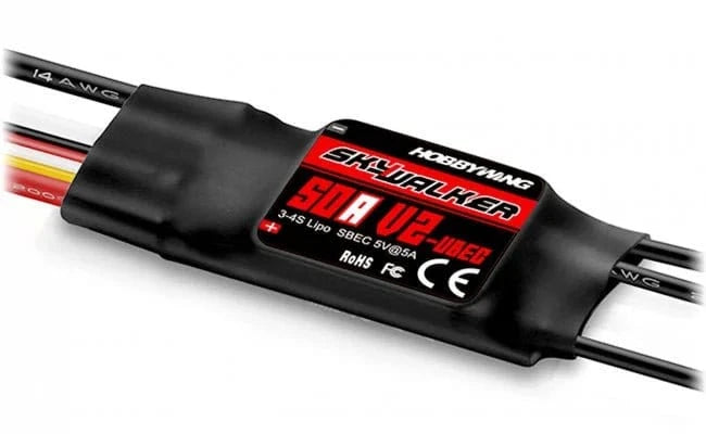 Hobbywing 80060442 Skywalker V2 50A 3 - 4S 5A Bec Brushless ESC - Hobbytech Toys