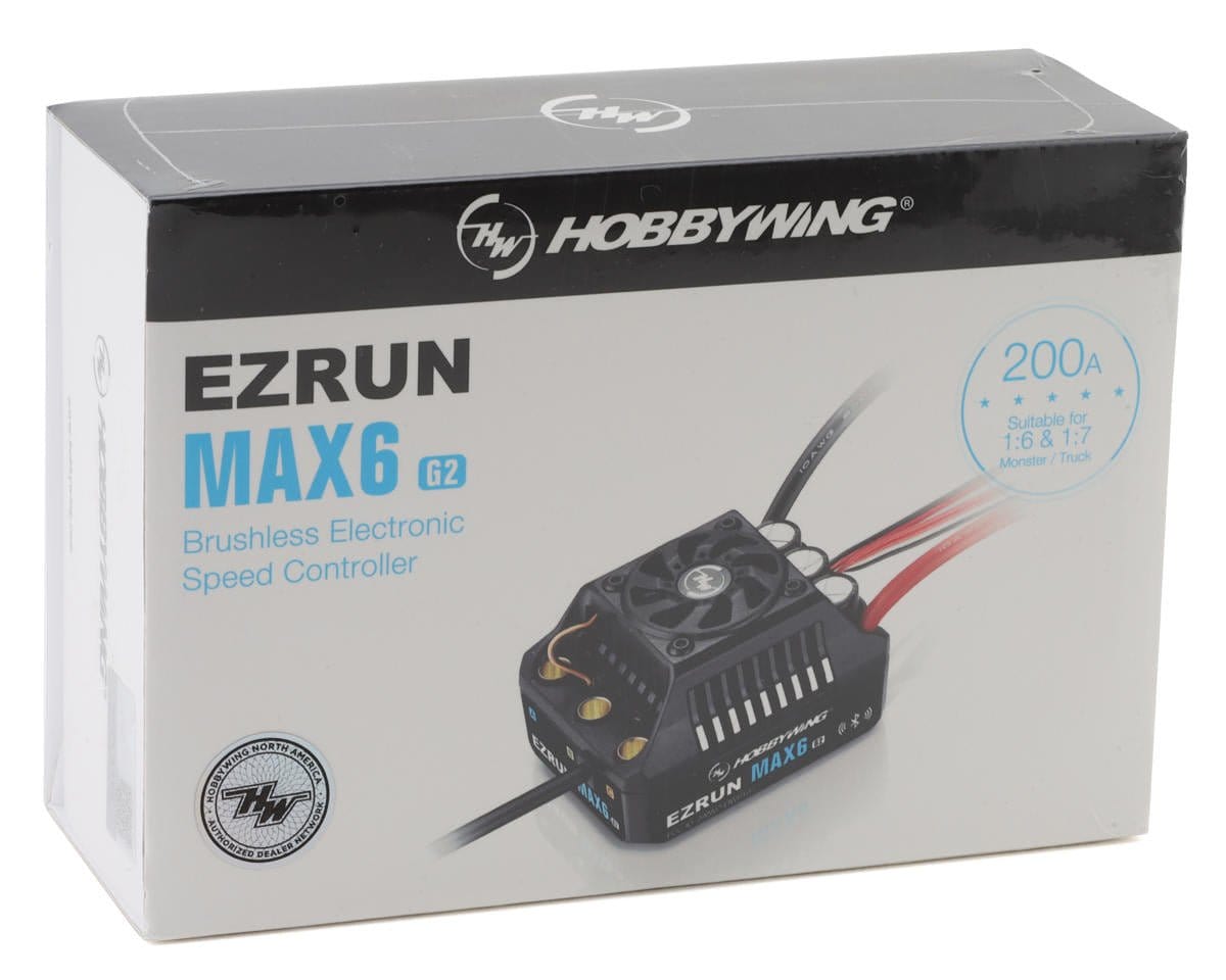 Hobbywing EZRun MAX6 G2 1/6 Waterproof Sensored Brushless ESC [30105100] - Hobbytech Toys