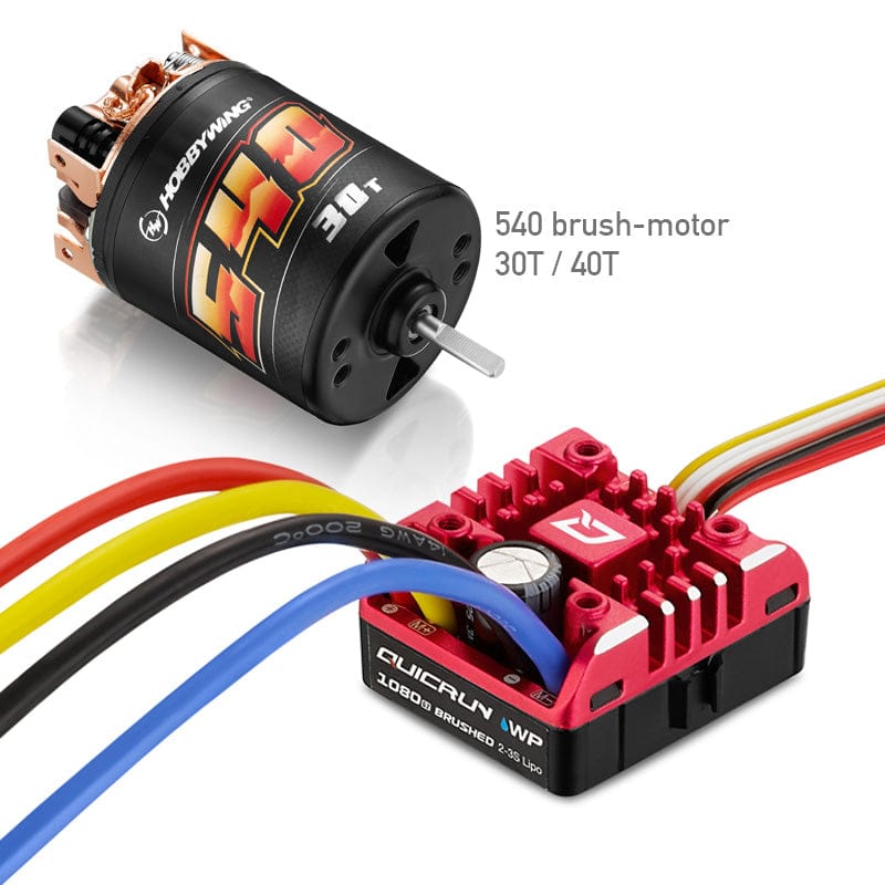 Hobbywing QuicRun 1080 G2 brushed ESC and 540 30T motor combo