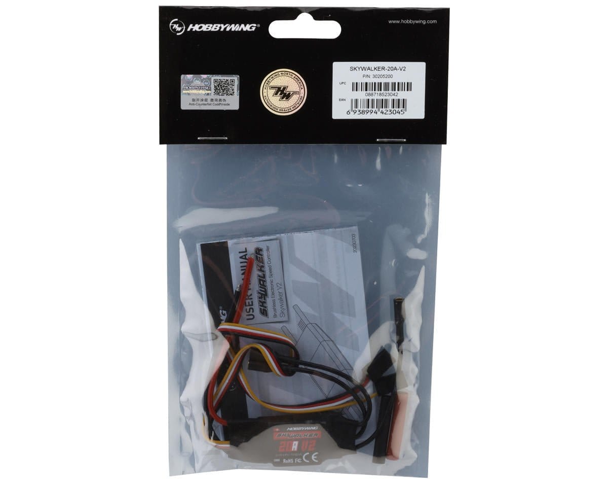 Hobbywing Skywalker V2 20Amp Brushless ESC [30205200] - Hobbytech Toys