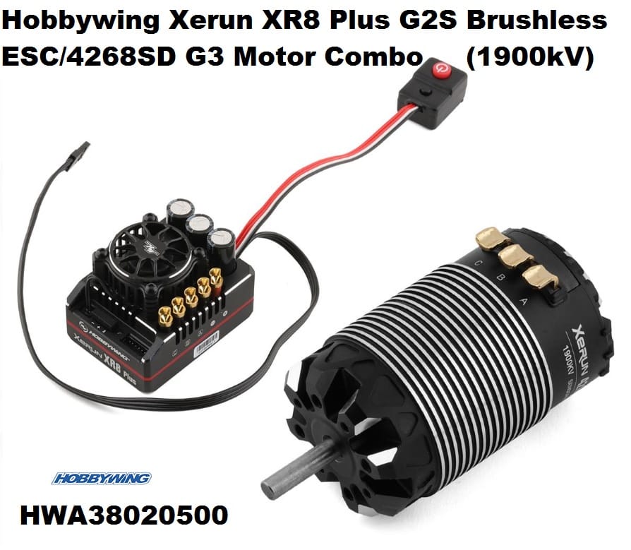 Hobbywing XeRun XR8 Plus G2S ESC and 4268SD G3 1900KV motor combo 38020500