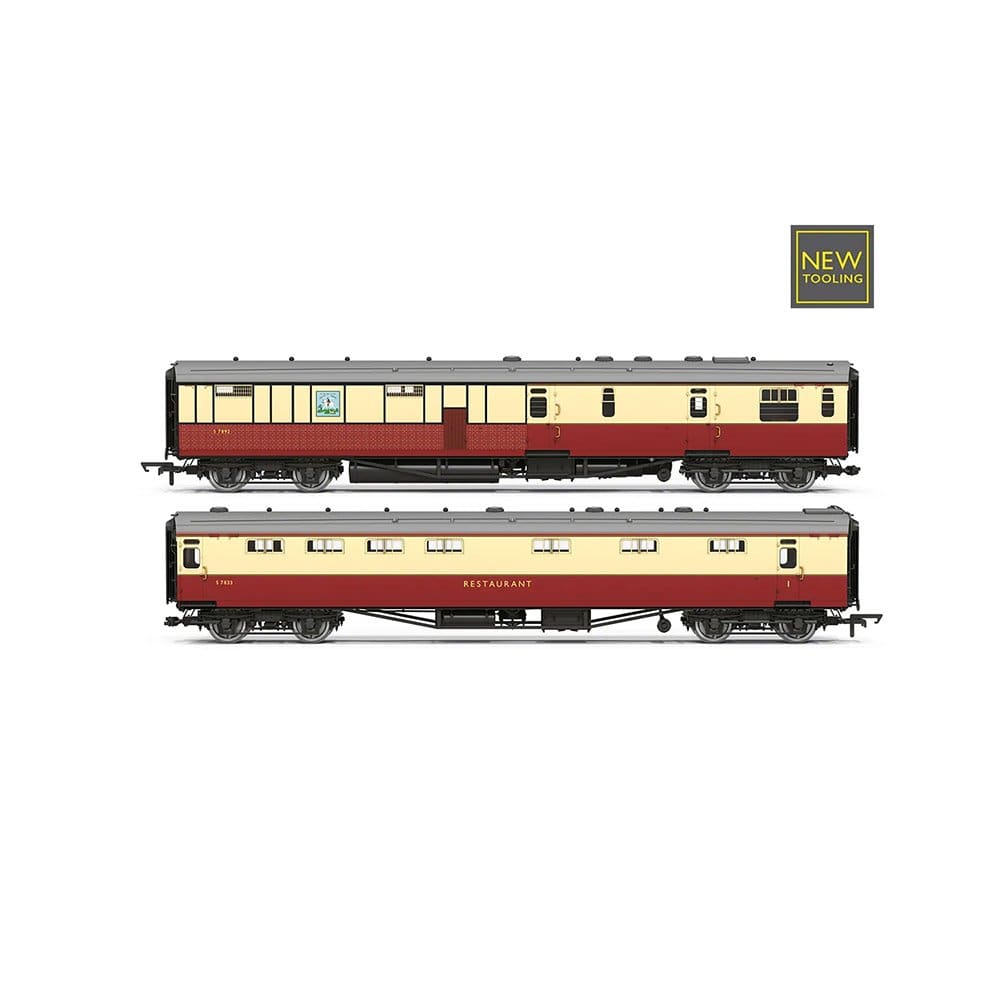 Hornby OO Scale BR - Kitchen and Buttery Car & Composite Restaurant White Horse - Coach Pack [R40470]