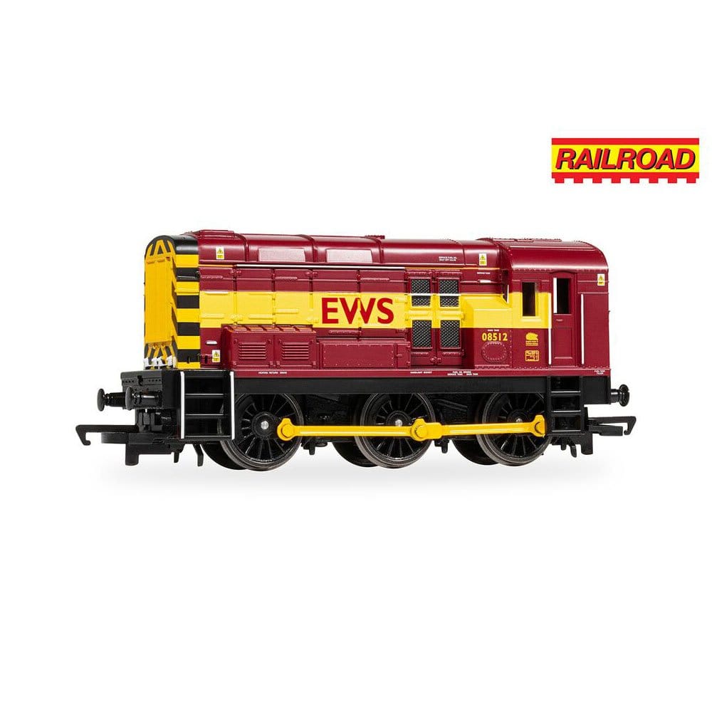 Hornby OO Scale Railroad: Class 08 - EWS - 08512 Diesel Locomotive [R30430]