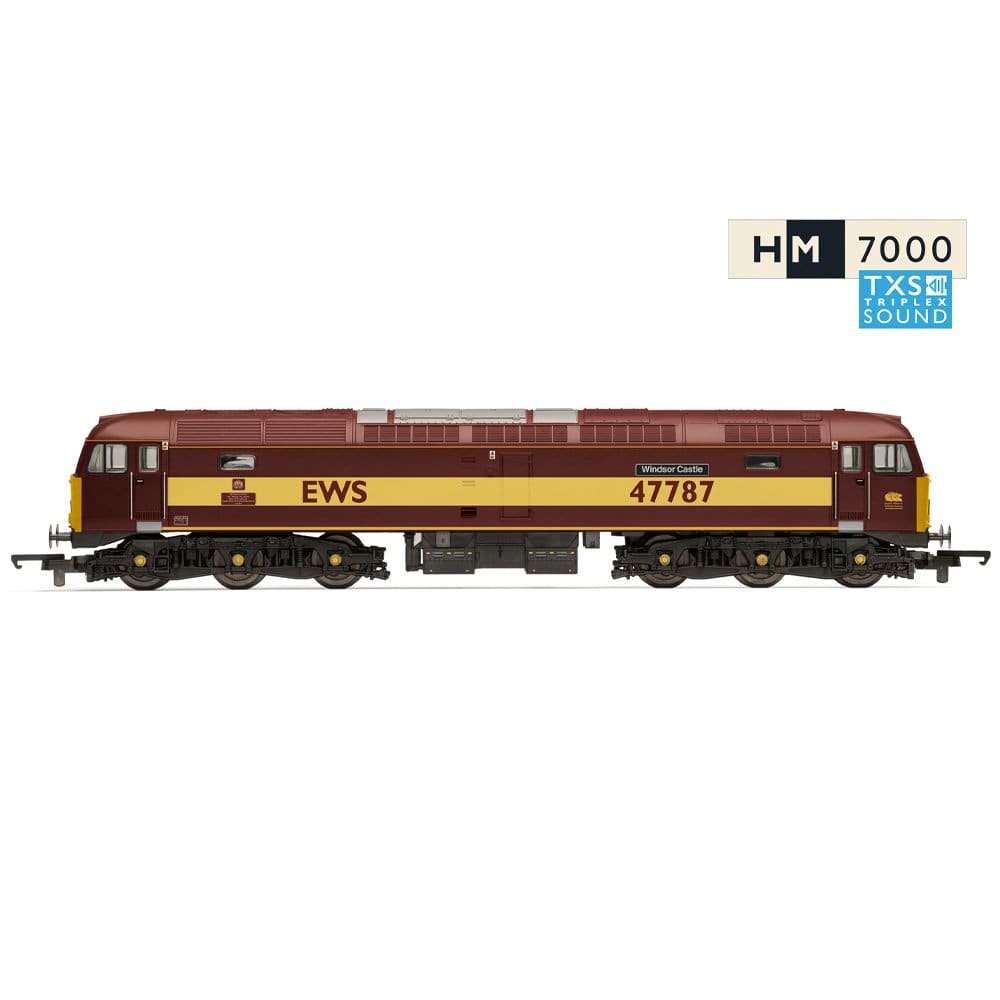 Hornby OO Scale Railroad EWS Class 47 Windsor Castle 47787 - Sound Fitted [R30541TXS]