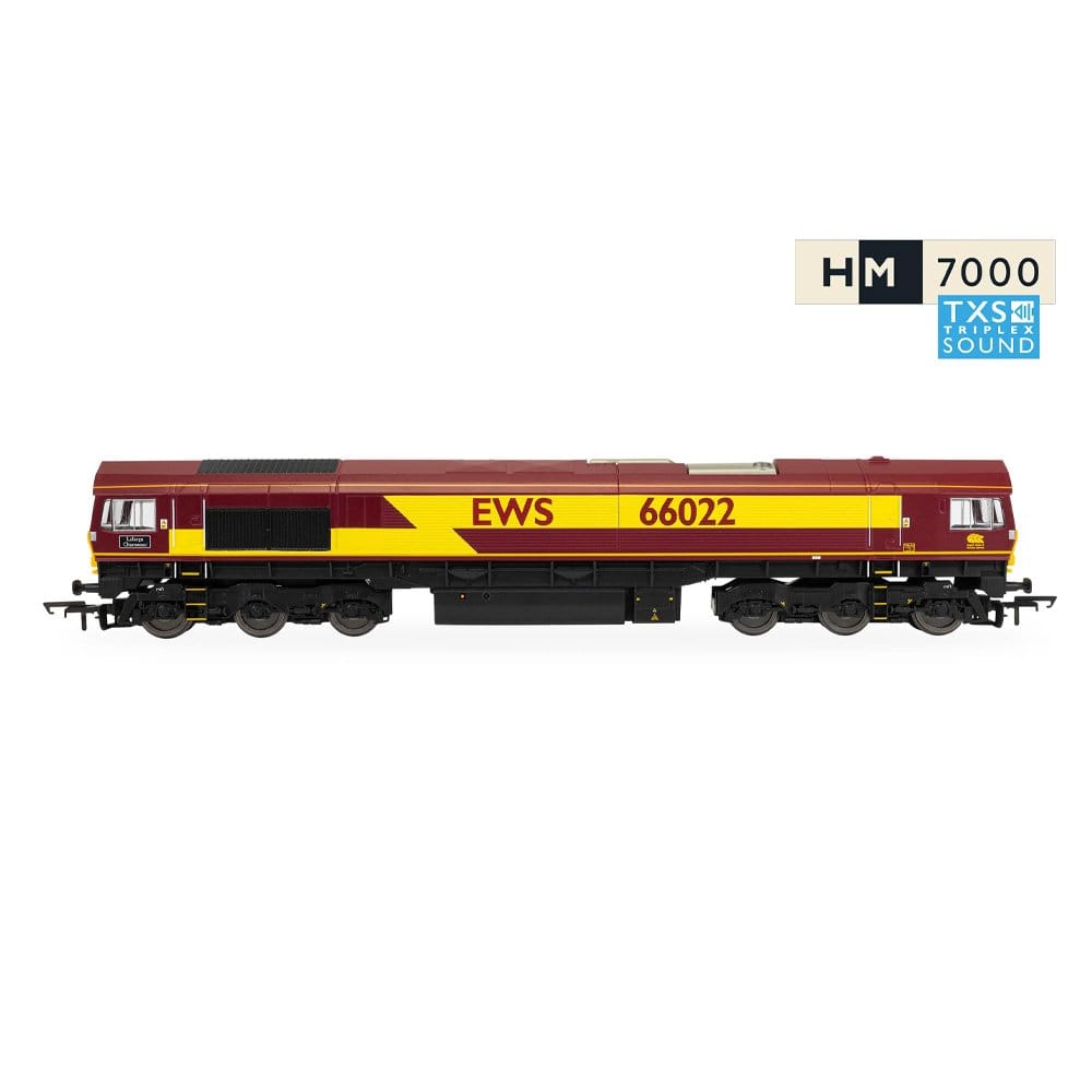 Hornby OO Scale Railroad EWS Class 66 Lafarge Charnwood 66022 - Sound Fitted [R30532TXS]
