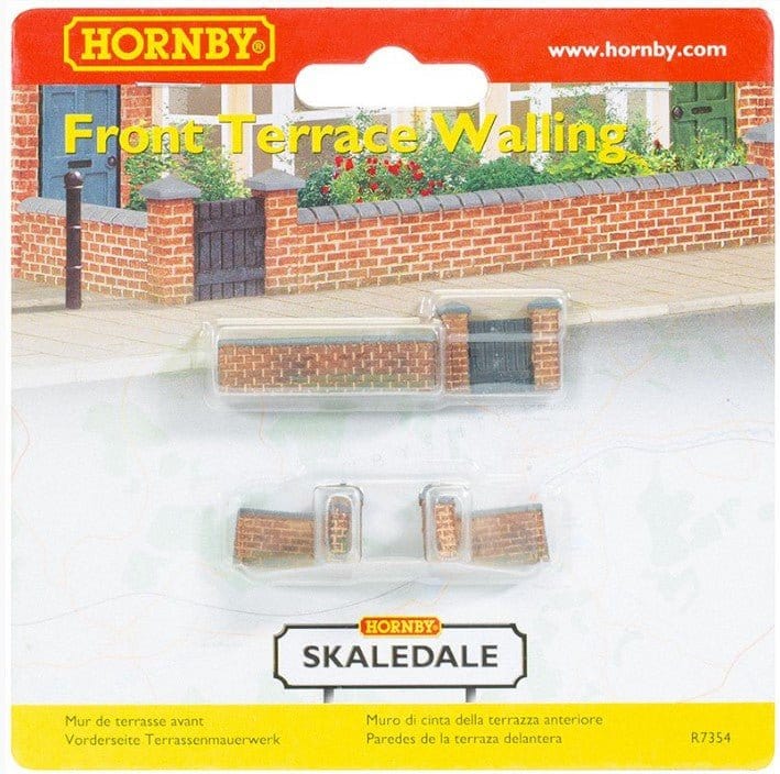 Hornby R7354 OO Scale Front And Left Hand Victorian Terrace House Garden Wall - Hobbytech Toys