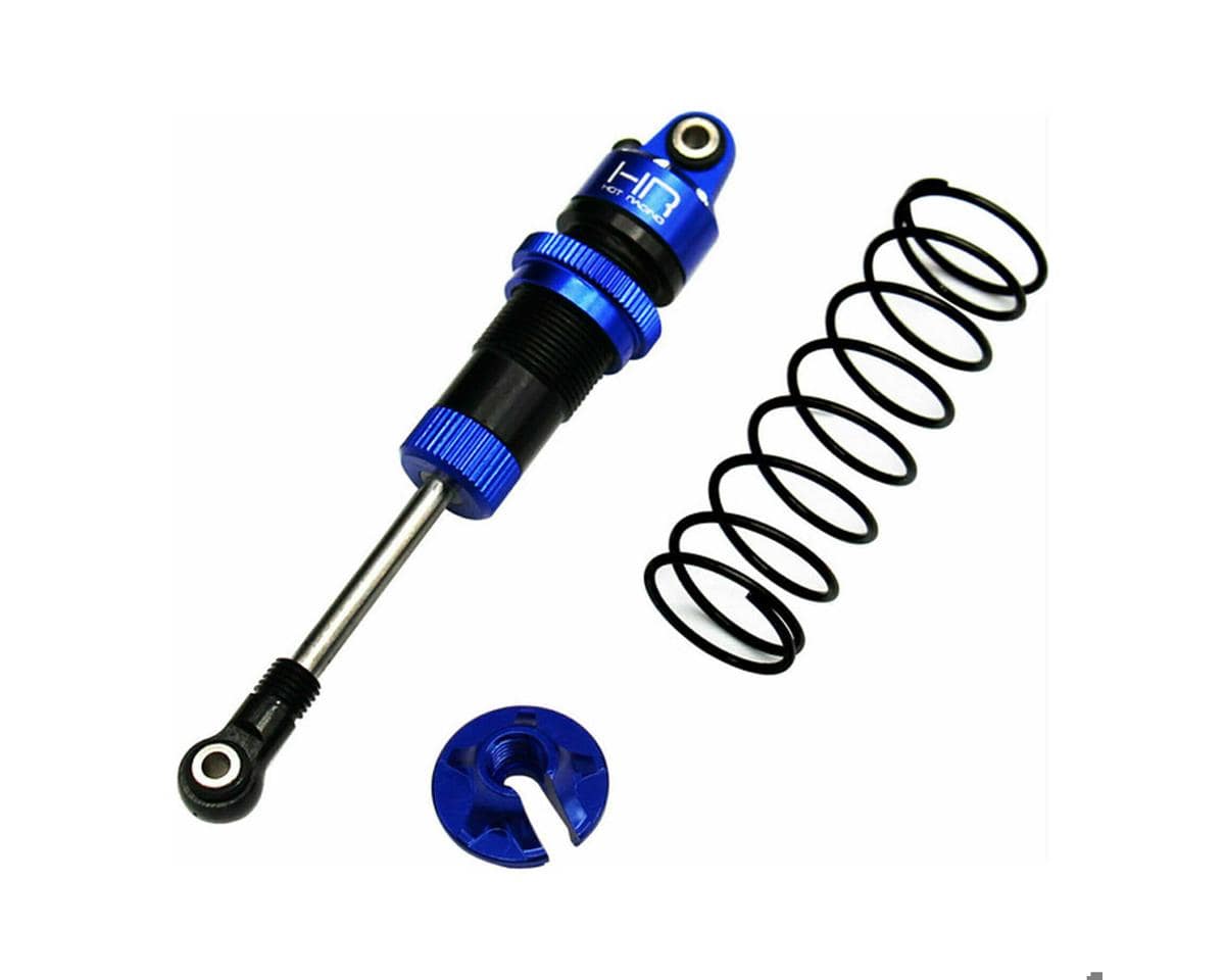 Hot Racing 87mm Pre-Assembled Aluminum Threaded Shocks for Traxxas Mini Maxx (Blue) (2)