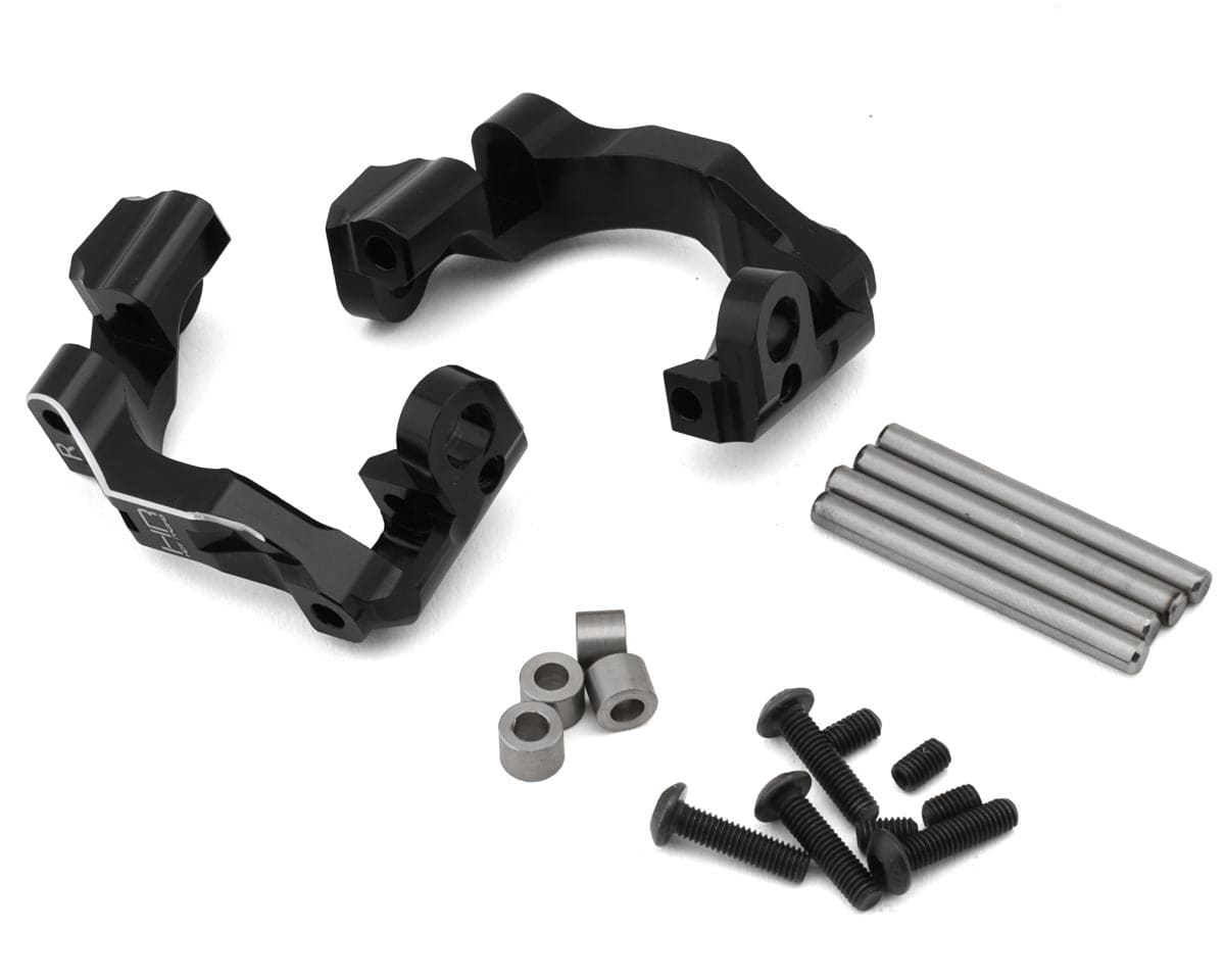 Hot Racing Aluminum Front Caster Blocks for Traxxas Mini Maxx (Black) (2)
