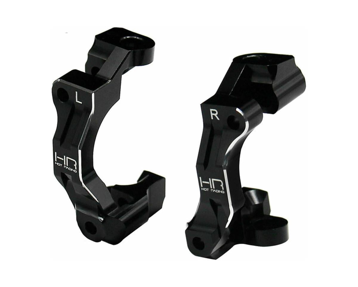 Hot Racing Aluminum Front Caster Blocks for Traxxas Mini Maxx (Black) (2)