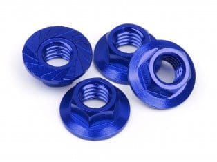 HPI 87270 SERRATED FLANGE NUT M4 (BLUE/4PC)