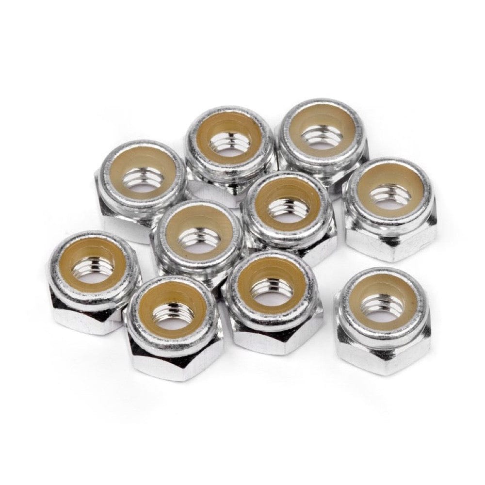 HPI Aluminum Lock Nut M4 (Silver/10Pcs) [Z866]