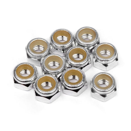 HPI Aluminum Lock Nut M4 (Silver/10Pcs) [Z866]