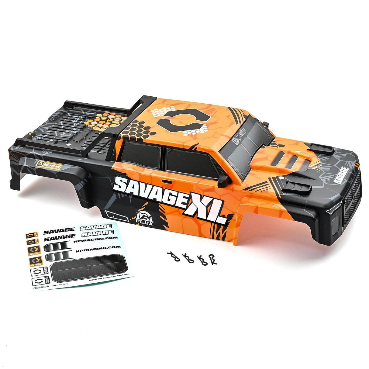 HPI 160106 GTXL-6 Kingcab Painted Truck Body Black Orange