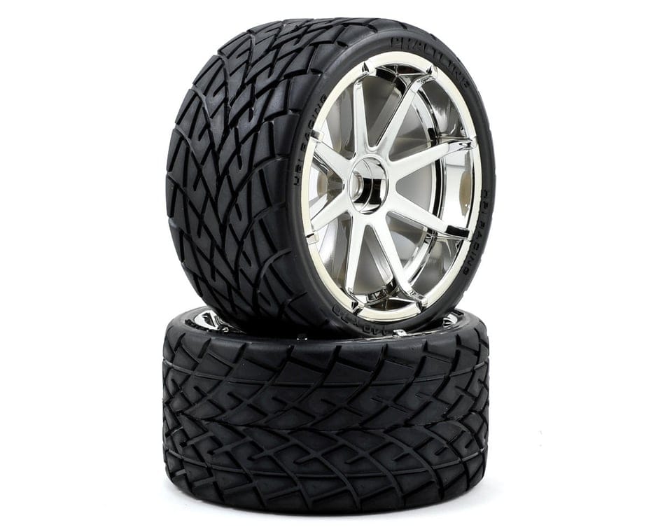 HPI 4729 Mounted Phaltline Tire 140x70mm on Blast Wheel Chrome (2pcs)
