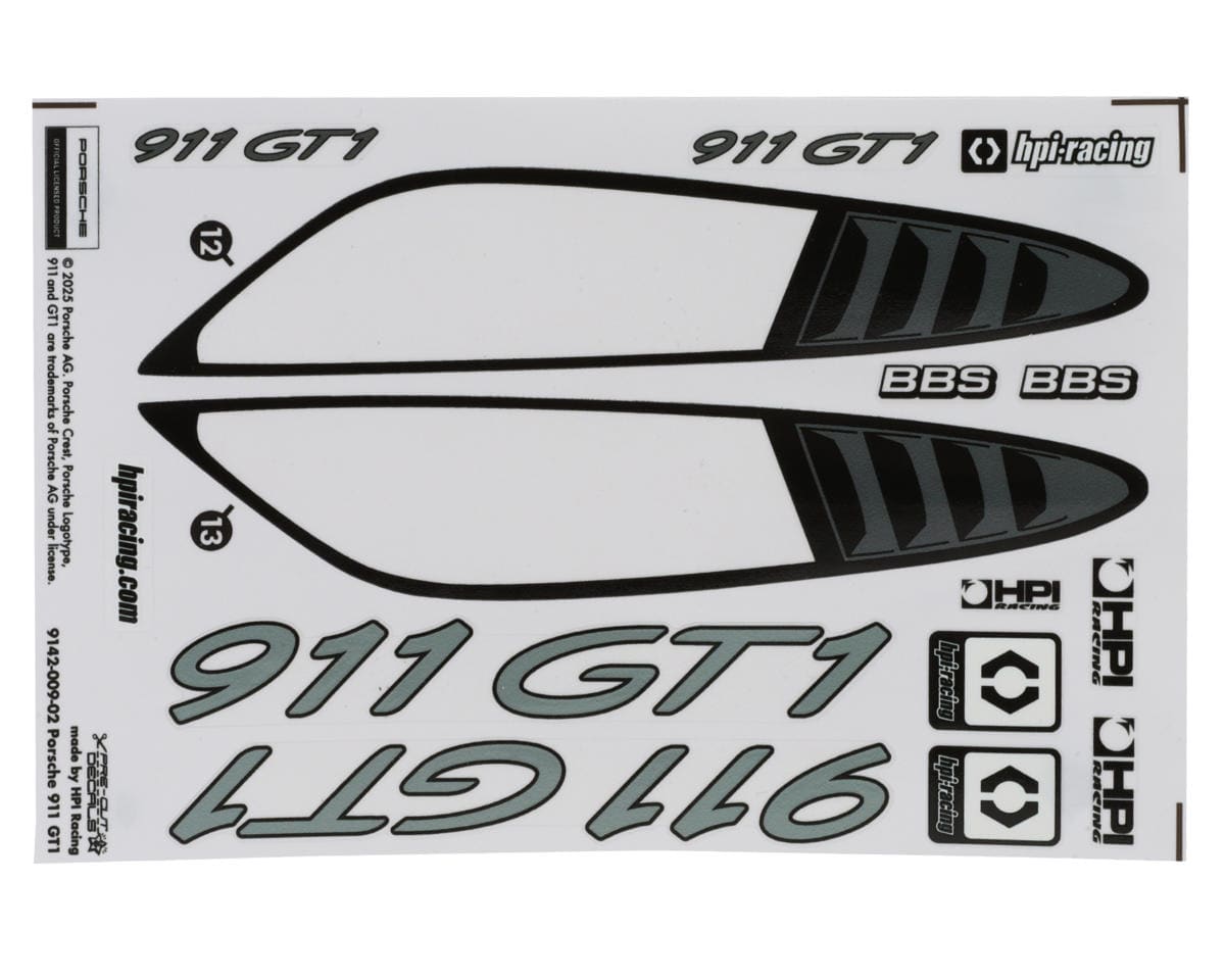 HPI PORSCHE 911 GT1 CLEAR BODY (200mm) [160793]