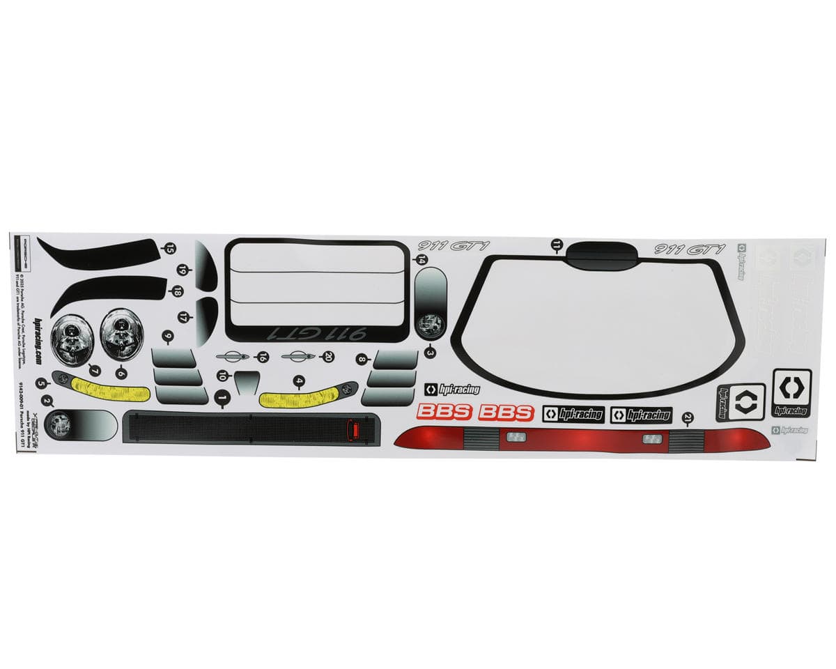 HPI PORSCHE 911 GT1 CLEAR BODY (200mm) [160793]