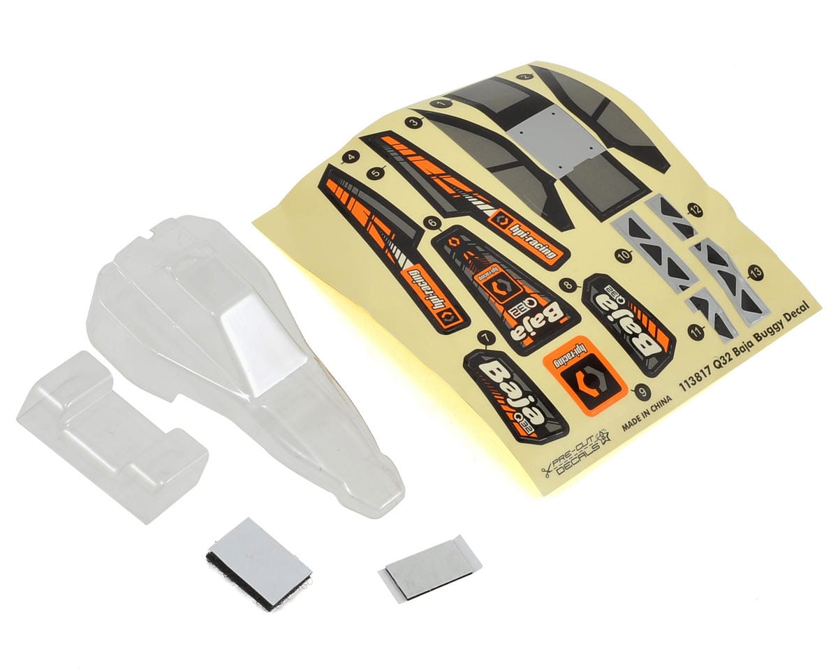 HPI Q32 Baja Buggy Body And Wing Set (Clear) [114283]