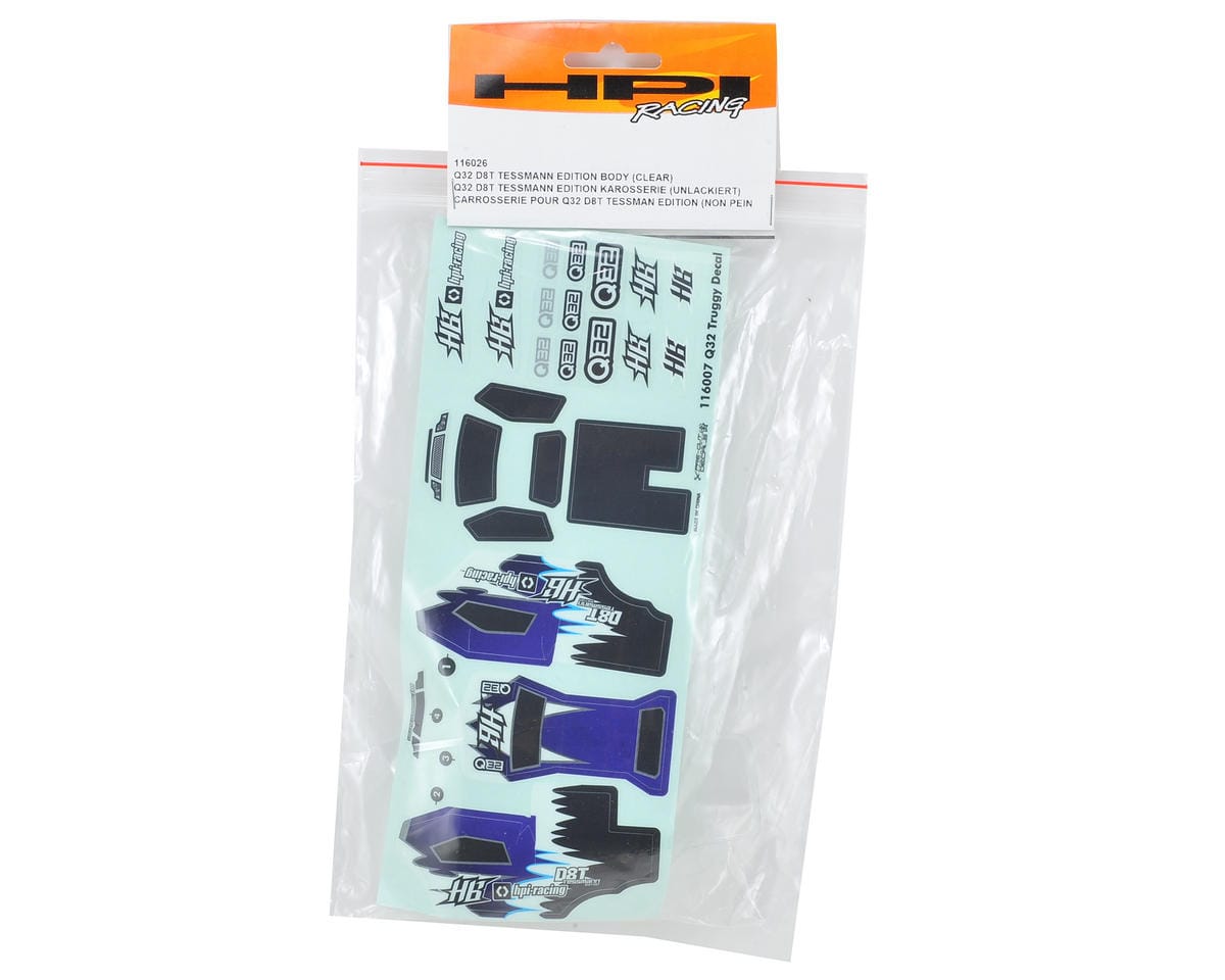 HPI Q32 D8T Tessmann Edition Body (Clear) [116026]