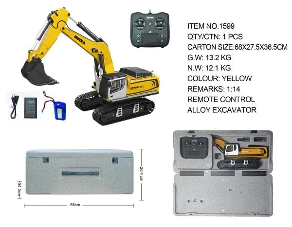 Huina 1/14 All Alloy RC Excavator (2024 Model) [1599]